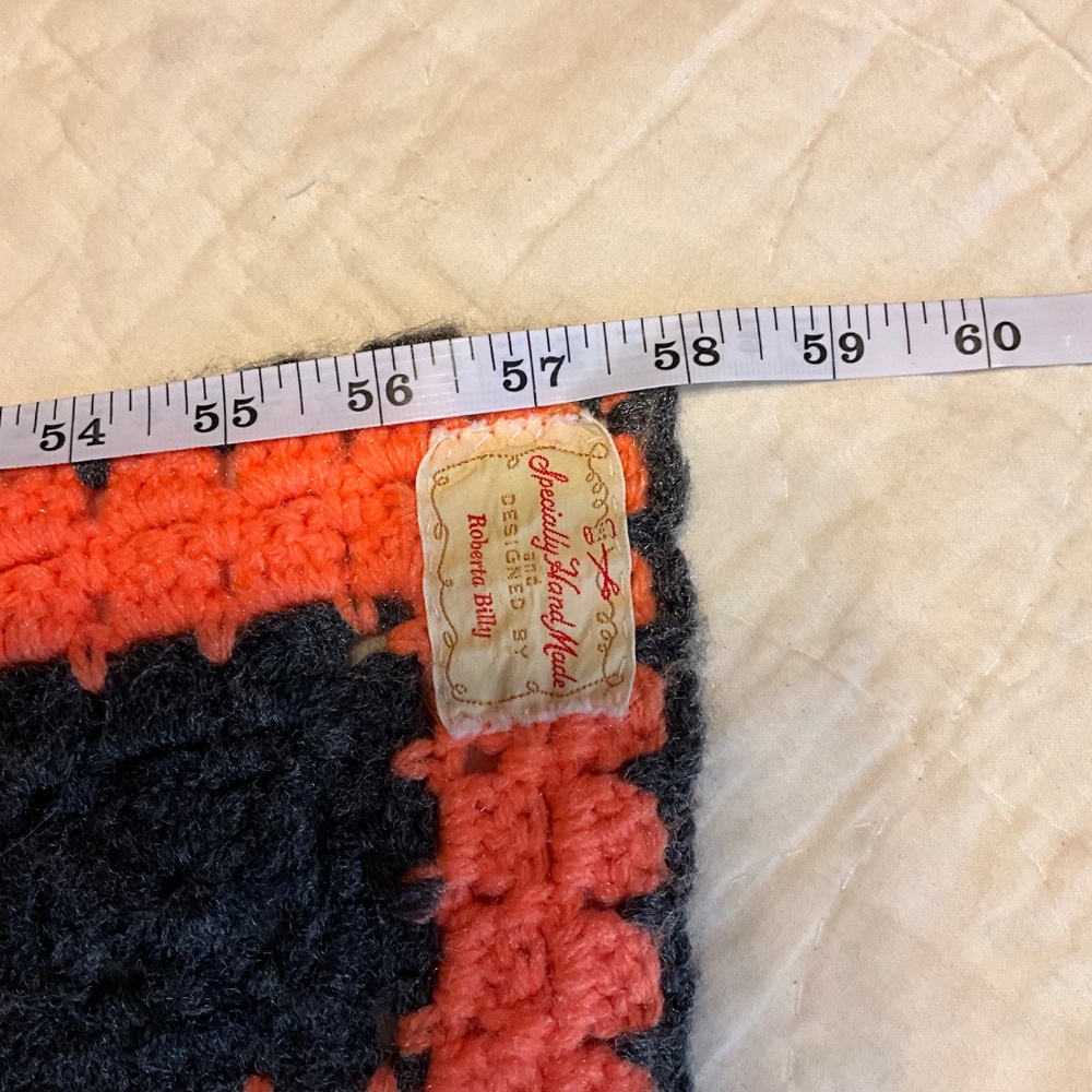 Vintage Handmade Granny Square Afghan 58 X 83 - Picture 3 of 3